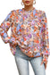 Multicolour Floral Bishop Sleeve Frilled Round Neck Blouse