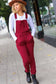 Scarlet High Waist Denim Double Cuff Overalls