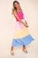 Haptics Smocked Color Block Tiered Cami Dress