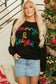 Black Colorful Merry & Bright Tinsel Graphic Sweater