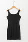 Black Pearl Beaded Sleeveless Square Neck Bodycon Dress