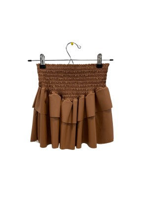 Leather Smock Ruffle Skirt