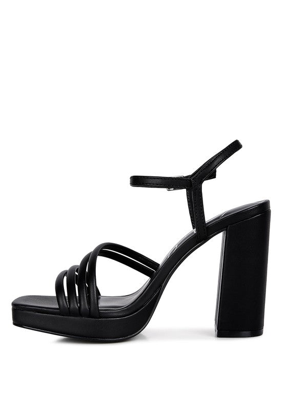 Chunky Platform Strappy Heels