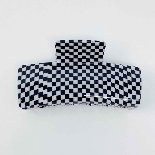 Checkered Hair Claw Clip