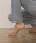 Slip On Square Toe Platform Heels