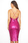 Sequin Cowl Front Bodycon Dress