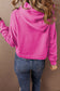 Sachet Pink Solid Drop Shoulder Drawstring Cropped Hoodie