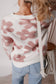 White Textured Flower Drop Shoulder Loose Sweater