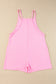 Pink Sleeveless Pocketed V Neck Jersey Romper