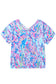 Sky Blue Loose Painted Floral Tee