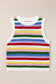 Multicolour Striped Knitted Eyelet Slim Sweater Vest