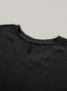 Black Crinkled V Neck Wide Sleeve T-shirt