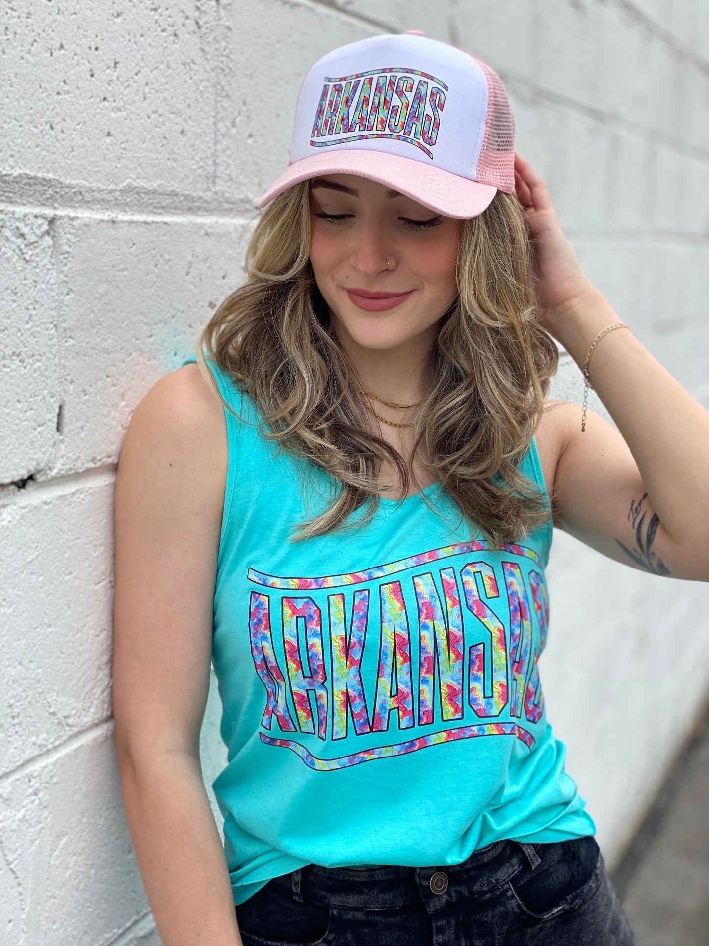 Pink Custom State Tie Dye Hat- ask apparel