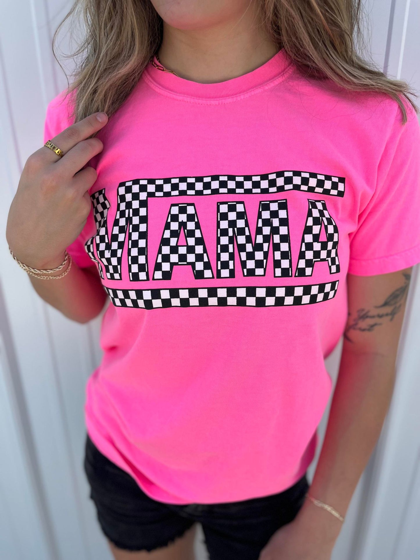 Checkered Mama Tee- ASK Apparel LLC