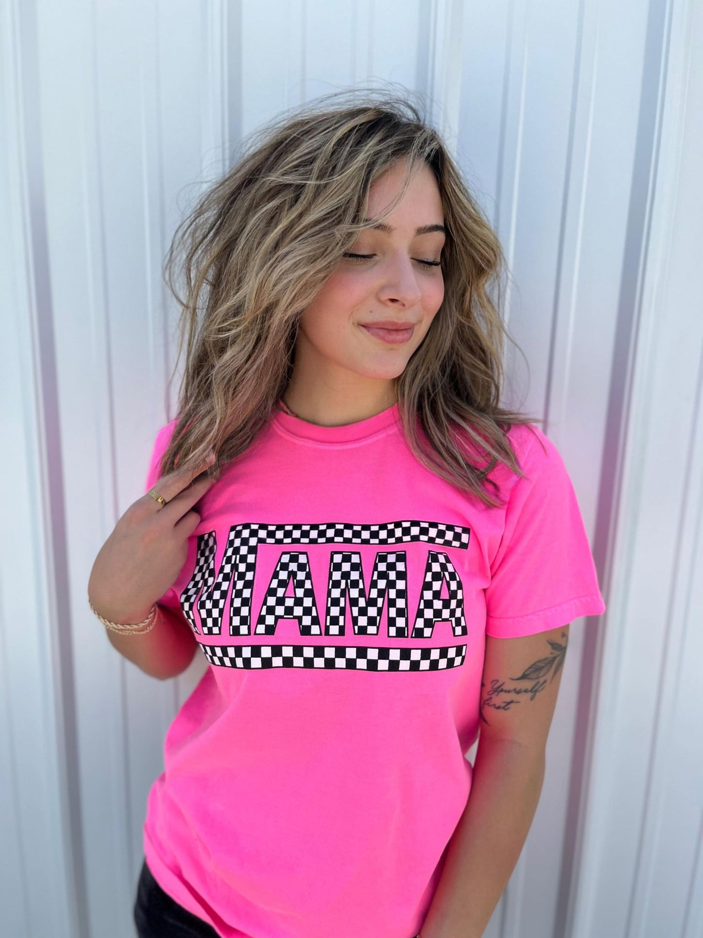 Checkered Mama Tee- ASK Apparel LLC