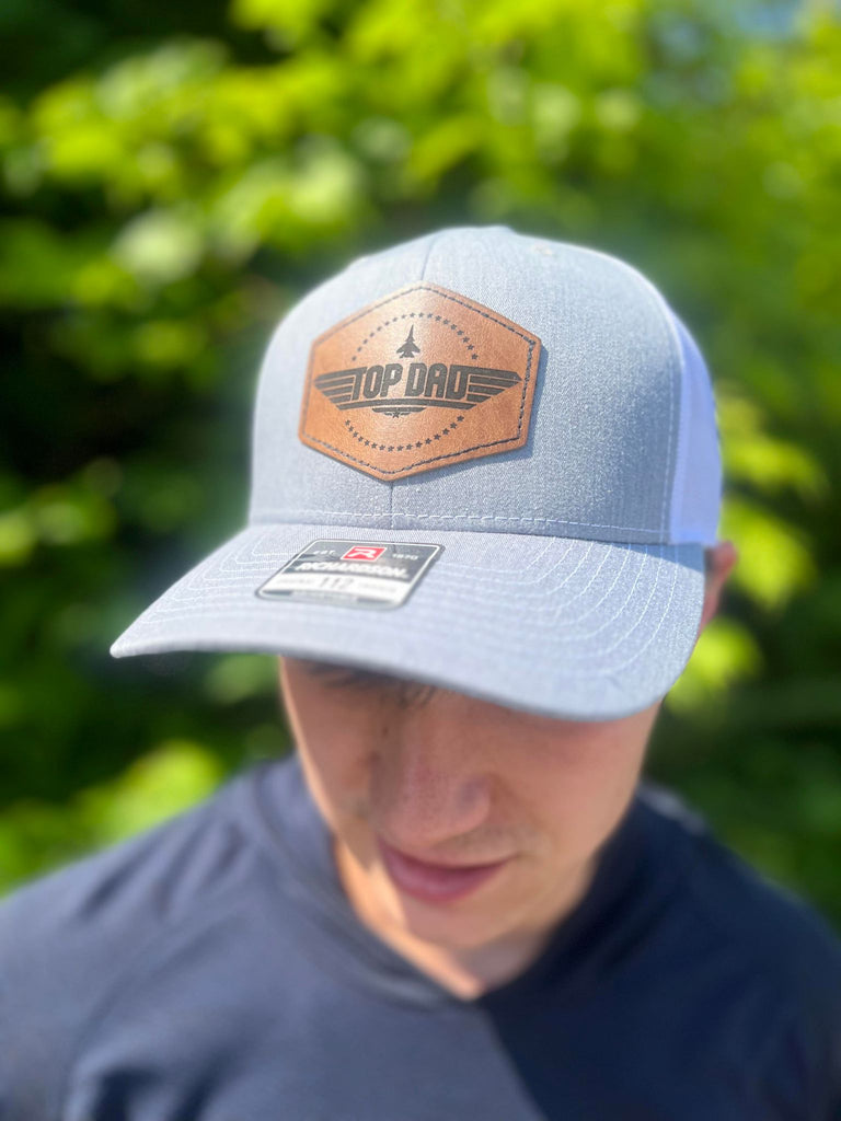 Top Dad Leather Patch Hat- ASK Apparel LLC