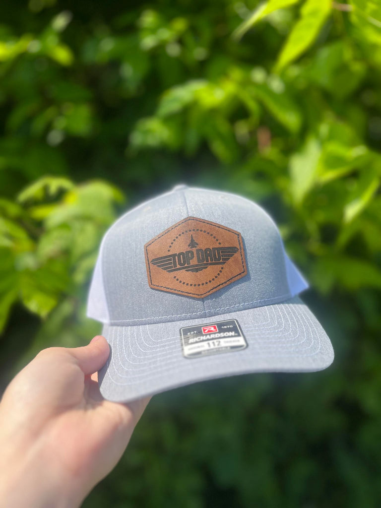Top Dad Leather Patch Hat- ASK Apparel LLC