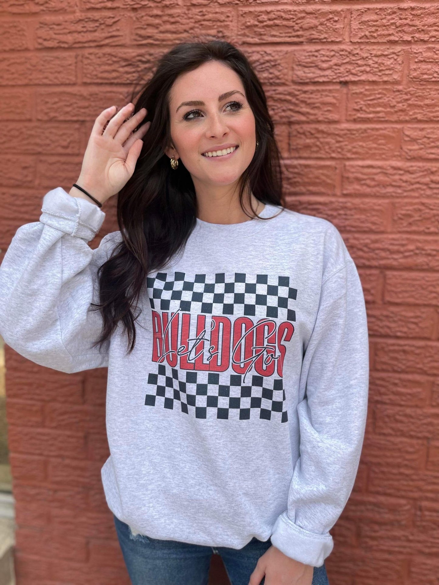 Checkered Custom Mascot Sweatshirt-ASK Apparel LLC