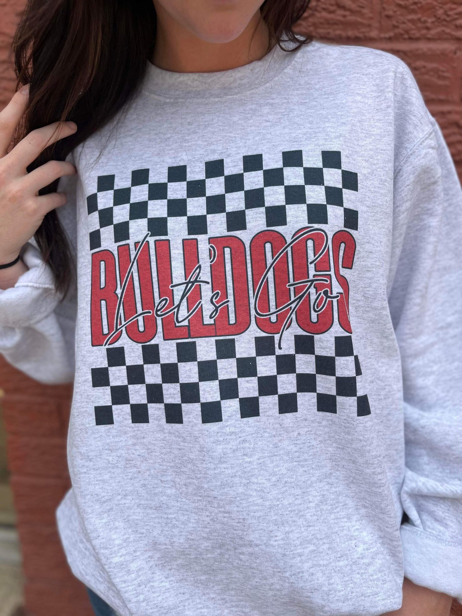 Checkered Custom Mascot Sweatshirt-ASK Apparel LLC