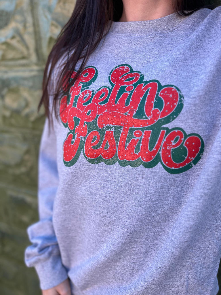 Feelin' Festive Sweatshirt- ASK Apparel LLC