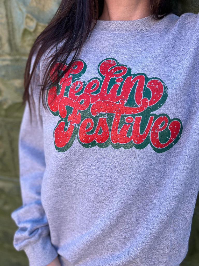 Feelin' Festive Sweatshirt- ASK Apparel LLC