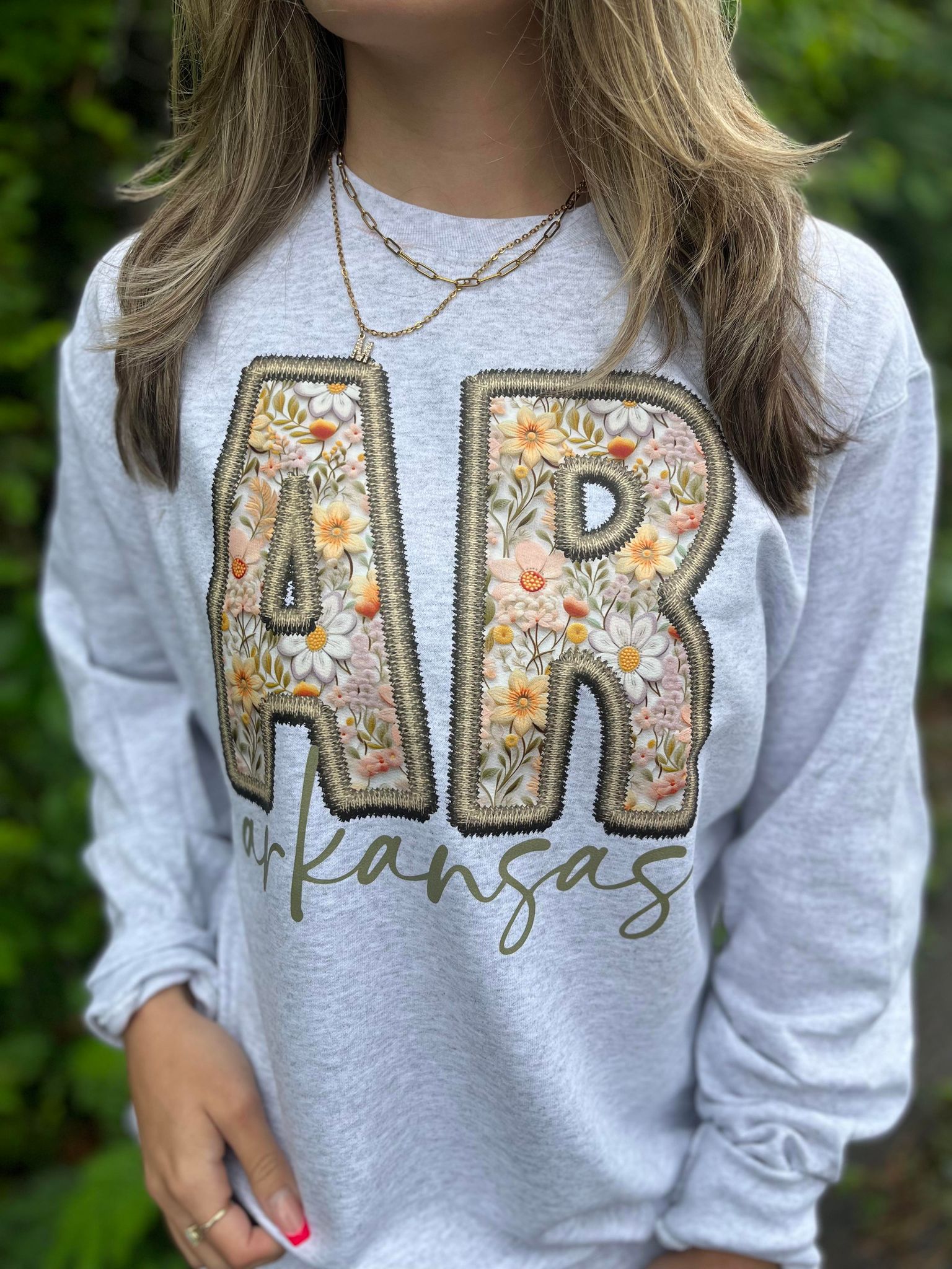 Custom State Flower Patch Sweatshirt- ASK Apparel LLC