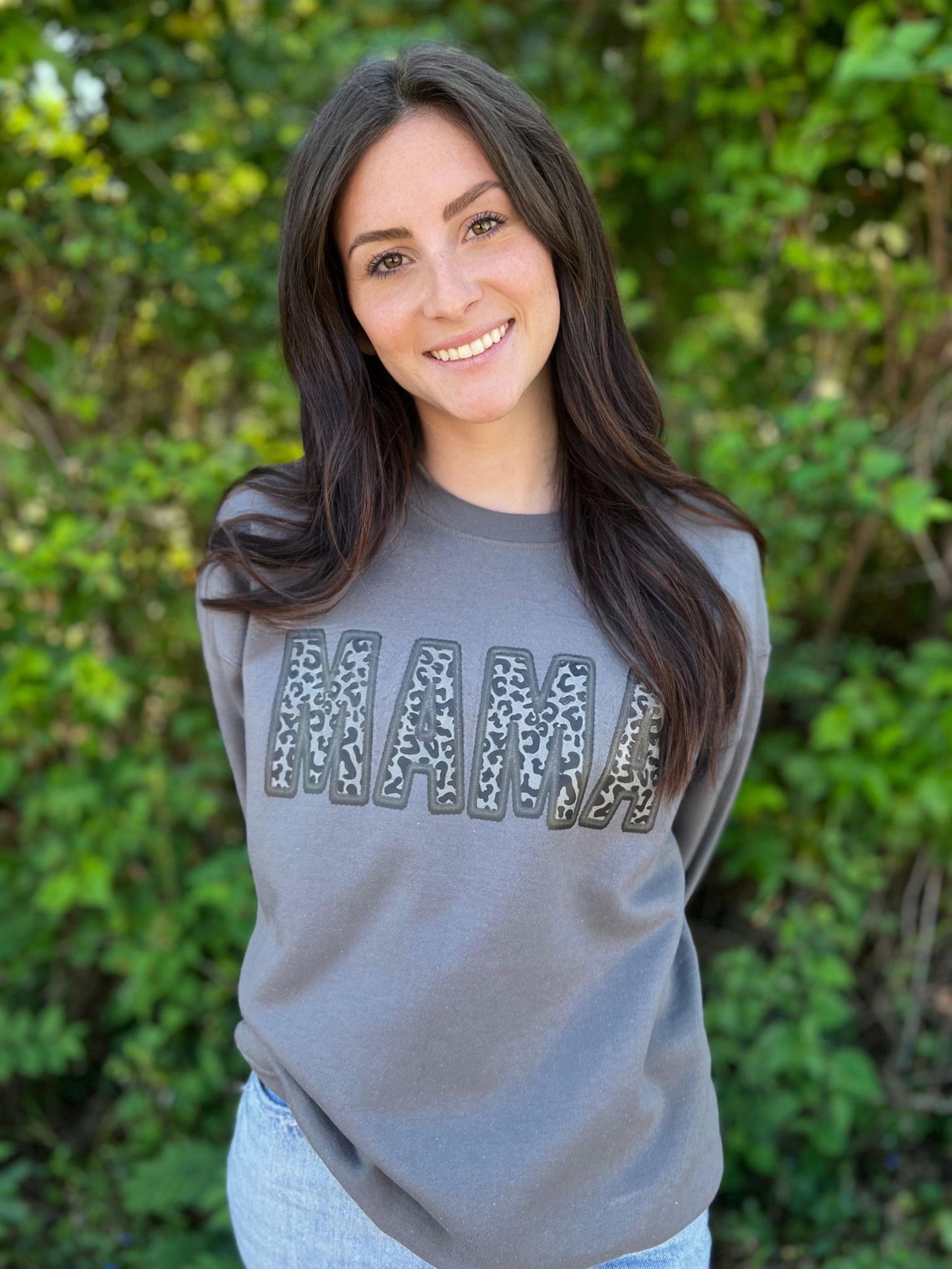 Black Leopard Mama Sweatshirt- ASK Apparel LLC