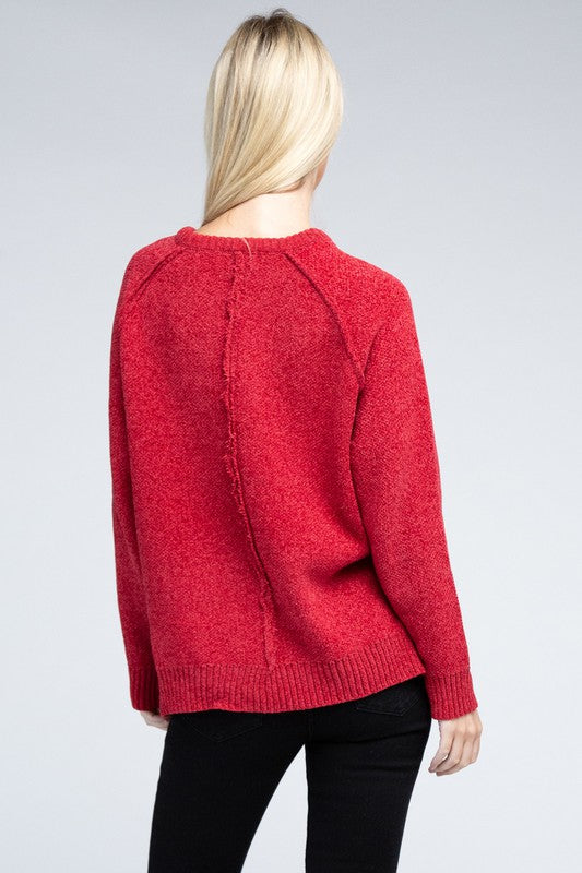 Zenana Raglan Chenille Sweater