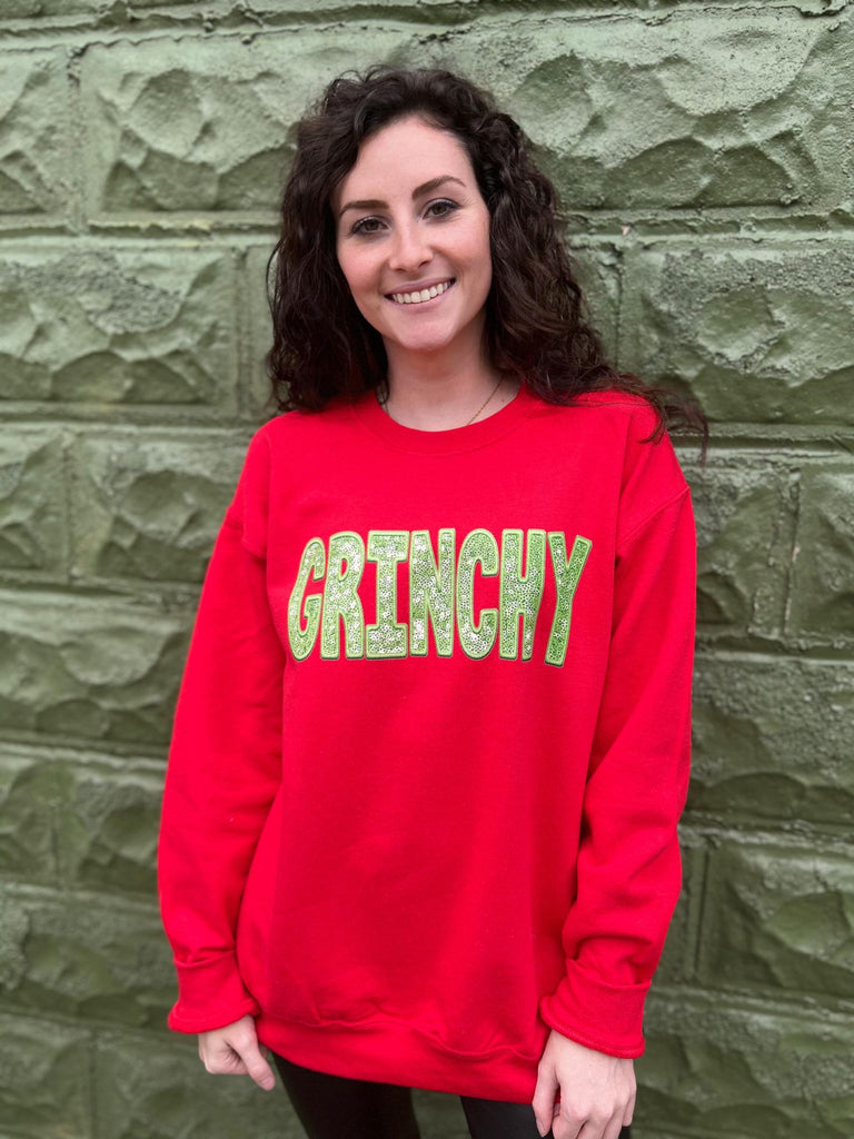 Red Grinchy Sweatshirt- ASK Apparel LLC