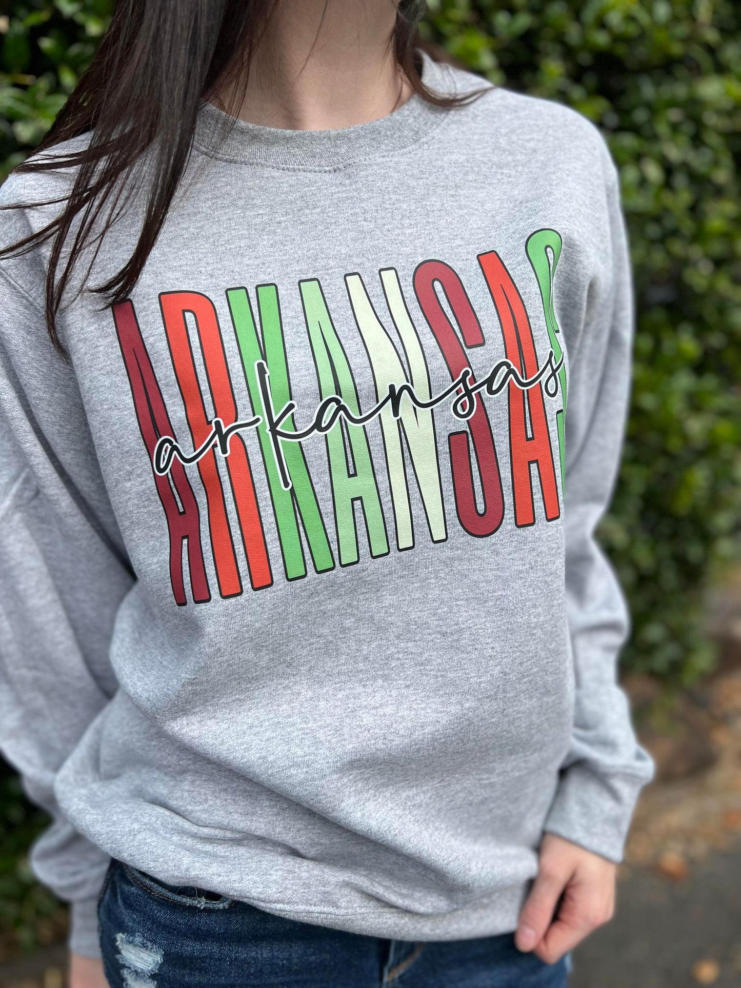 Christmas Color Custom State Sweatshirt- ASK Apparel LLC