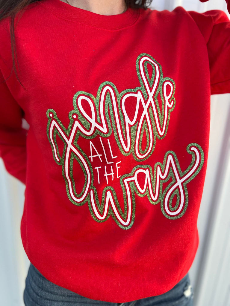 Glitter Jingle All The Way Sweatshirt- ASK Apparel LLC