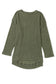 Green Waffle Knit High Slits Oversized Top