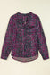 Grape Wine Polka Dot Printed Buttoned Casual Shirt