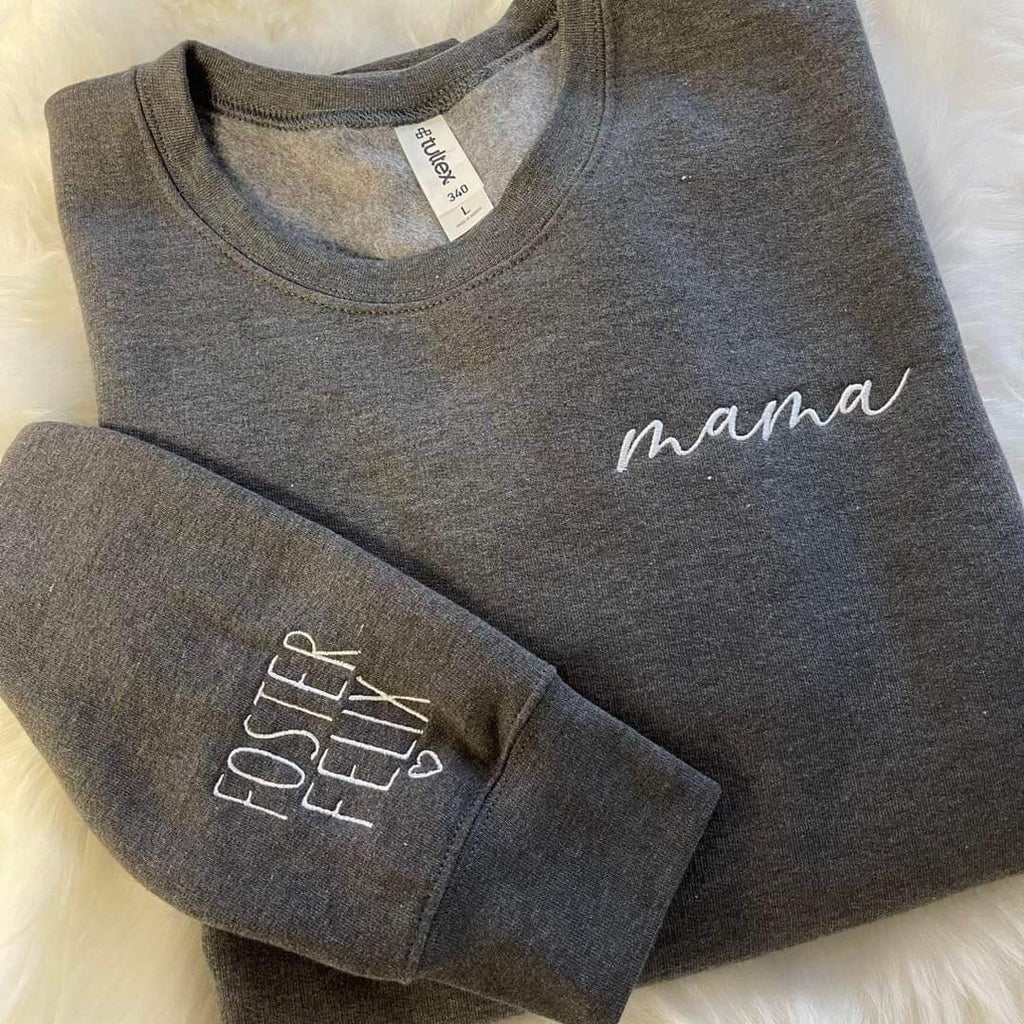 Custom Mama Embroidered Sweatshirt- ASK Apparel LLC