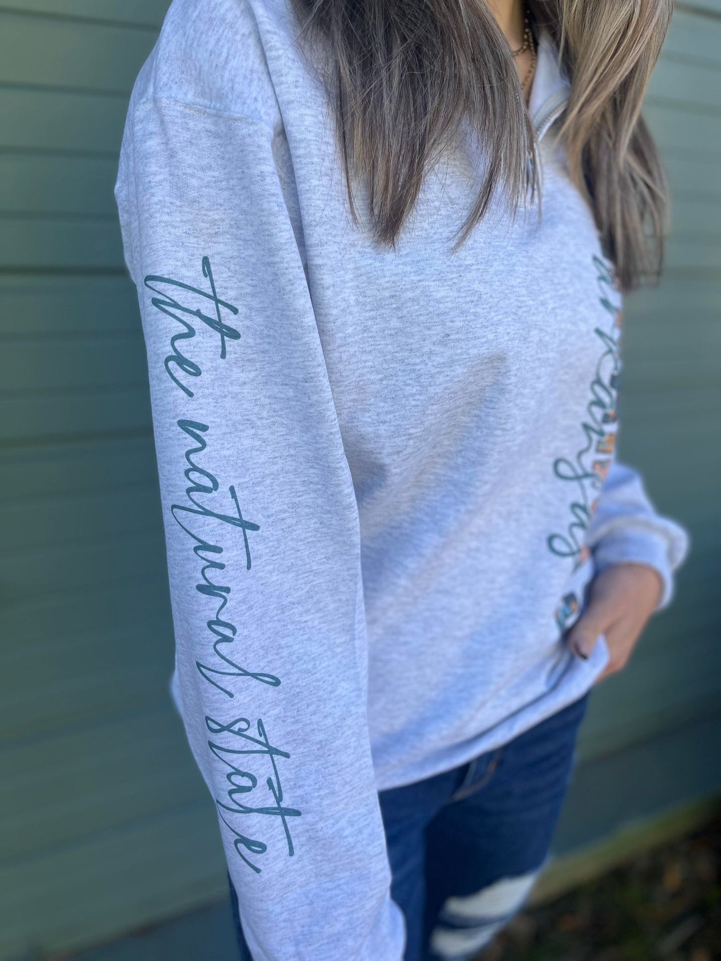 Custom State Quarter Zip Sweater- ASK Apparel LLC