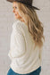 Beige Solid Textured Thumbhole Sleeve Top