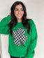 Checkered Clover Sweatshirt- ASK Apparel LLC