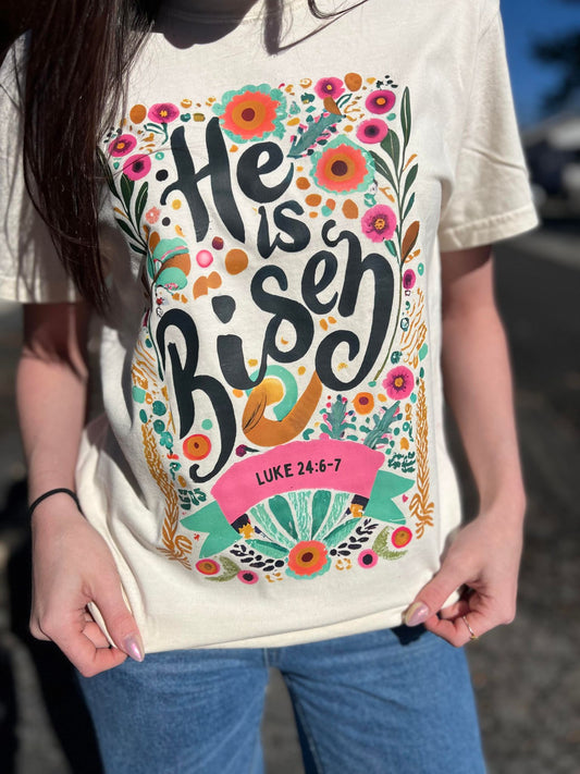 Floral He is Risen Tee- ASK Apparel LLC