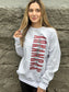 Distressed Vertical Print Arkansas Sweatshirt-ask apparel LLC