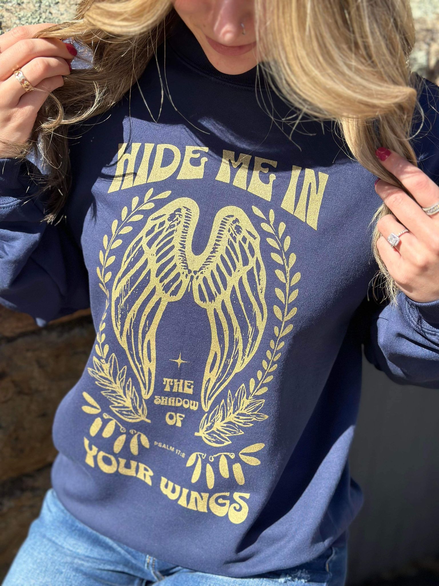 Hide Me in the Shadow of Your Wings Sweatshirt- ASK Apparel LLC