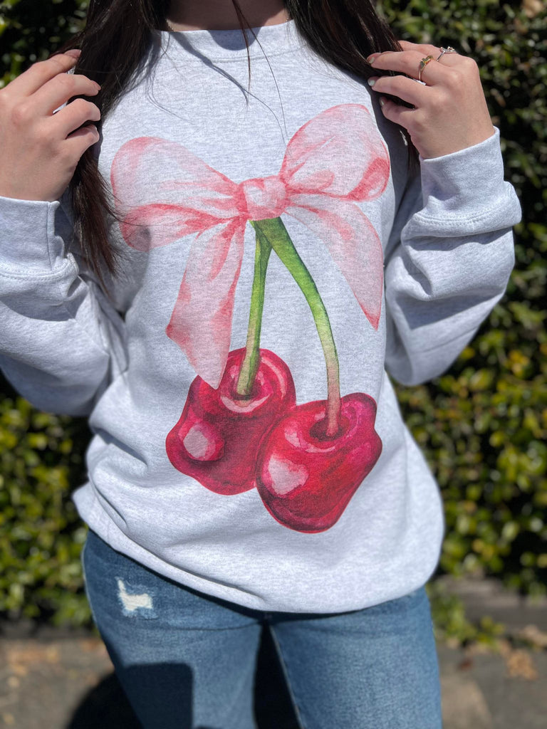 Cherry Coquette Sweatshirt- ASK Apparel LLC