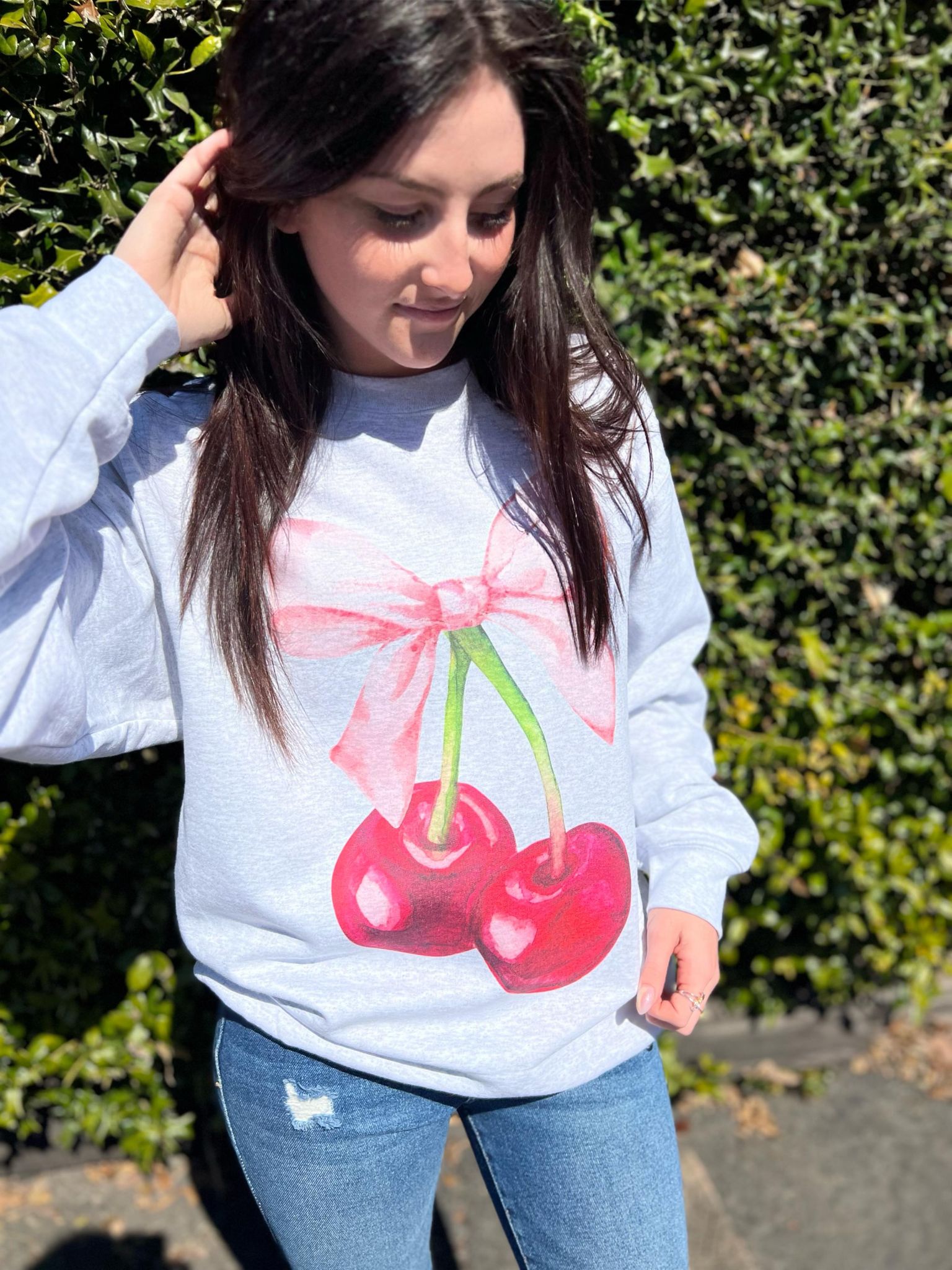 Cherry Coquette Sweatshirt- ASK Apparel LLC