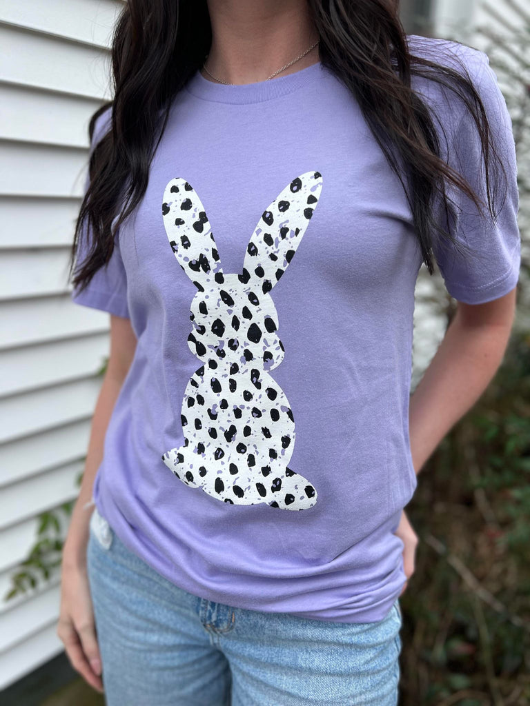 Purple Dalmatian Print Bunny Tee- ASK Apparel LLC
