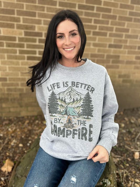 Life is Better by the Campfire Sweatshirt- ASK Apparel LLC