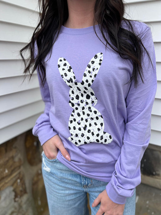 Long Sleeve Dalmatian Print Bunny Tee- ASK Apparel LLC