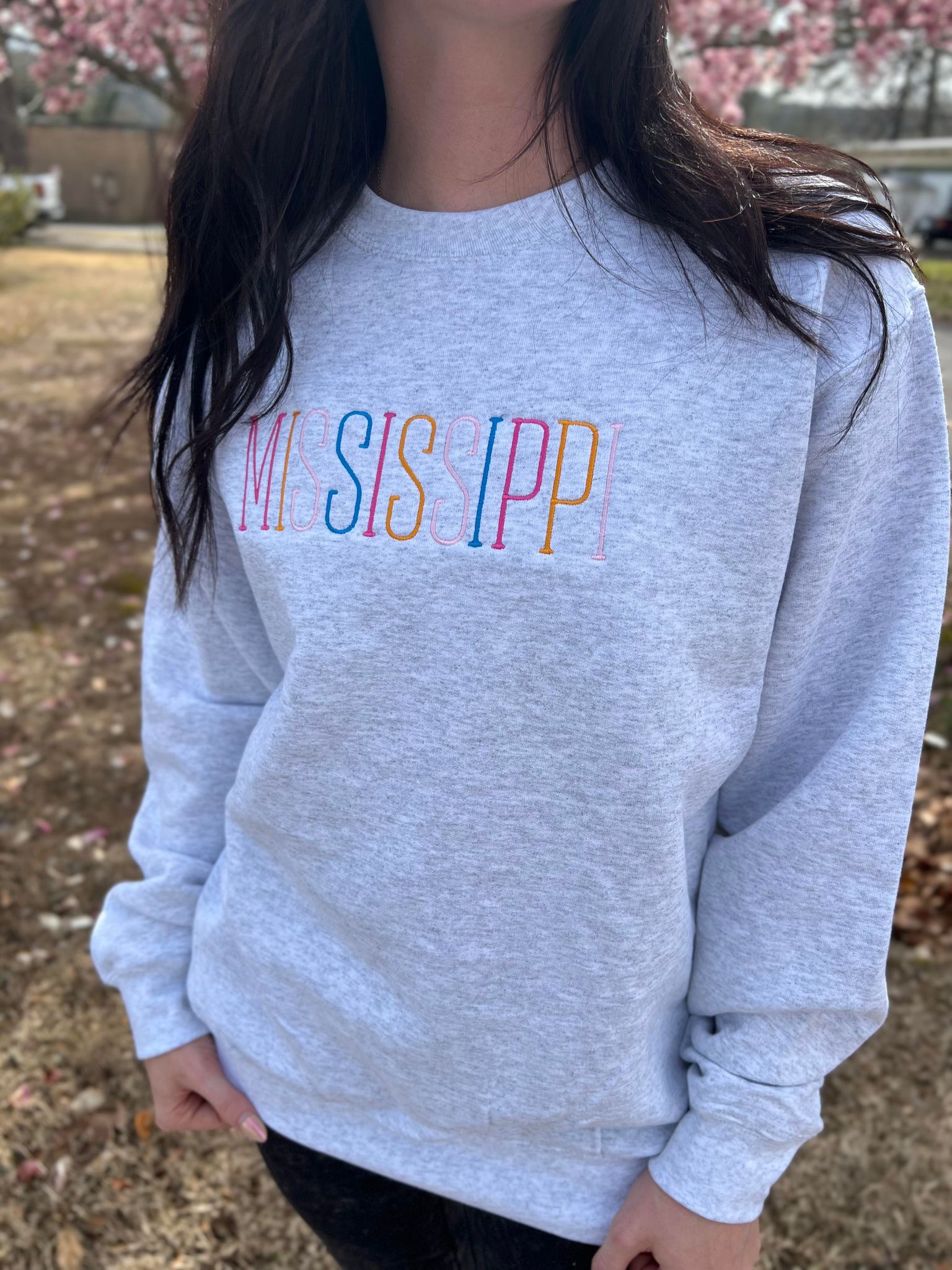 Custom Multi Color Embroidery State Sweatshirt- ASK Apparel LLC