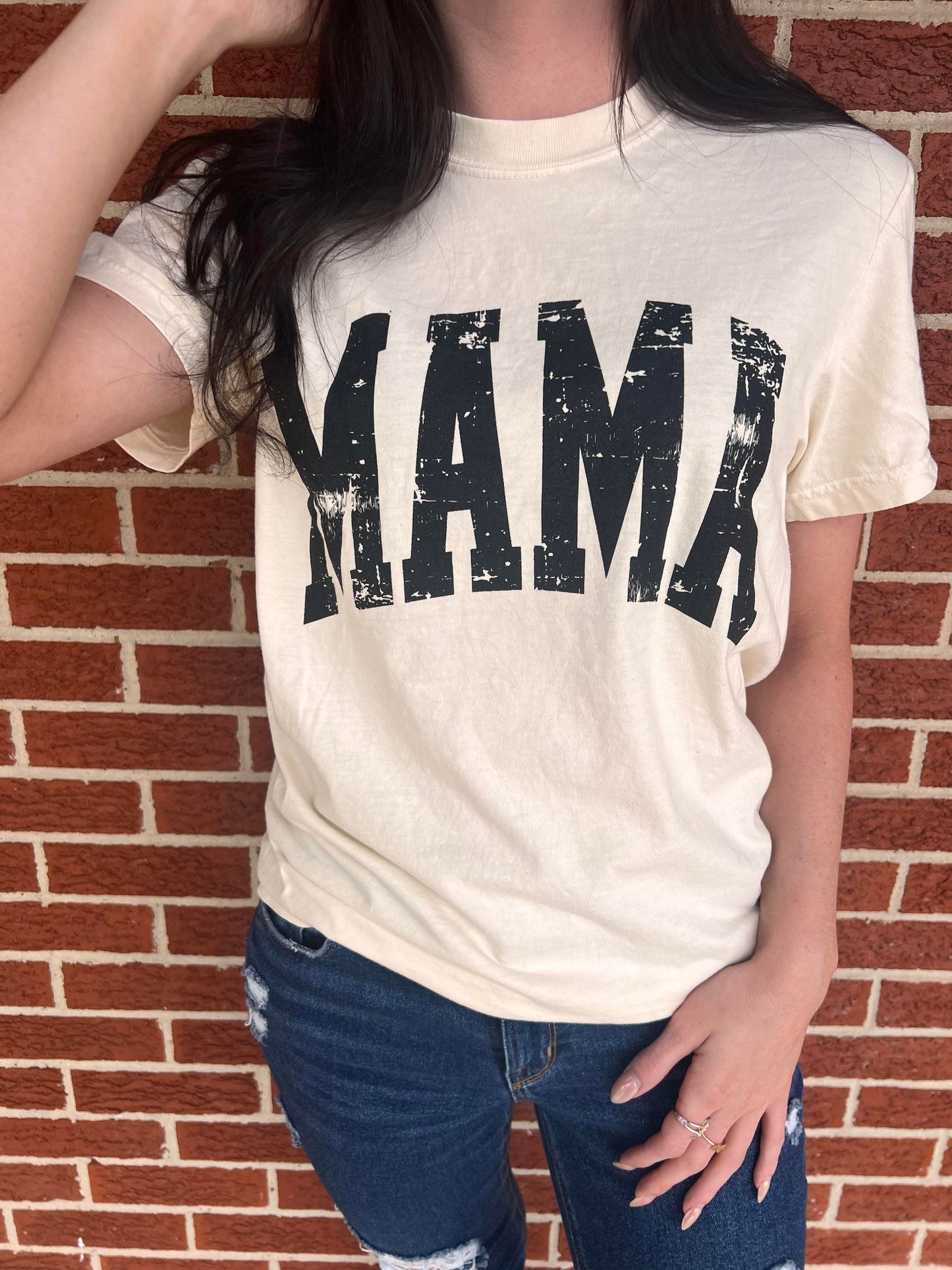 Distressed Arch Mama Tee- ASK Apparel LLC