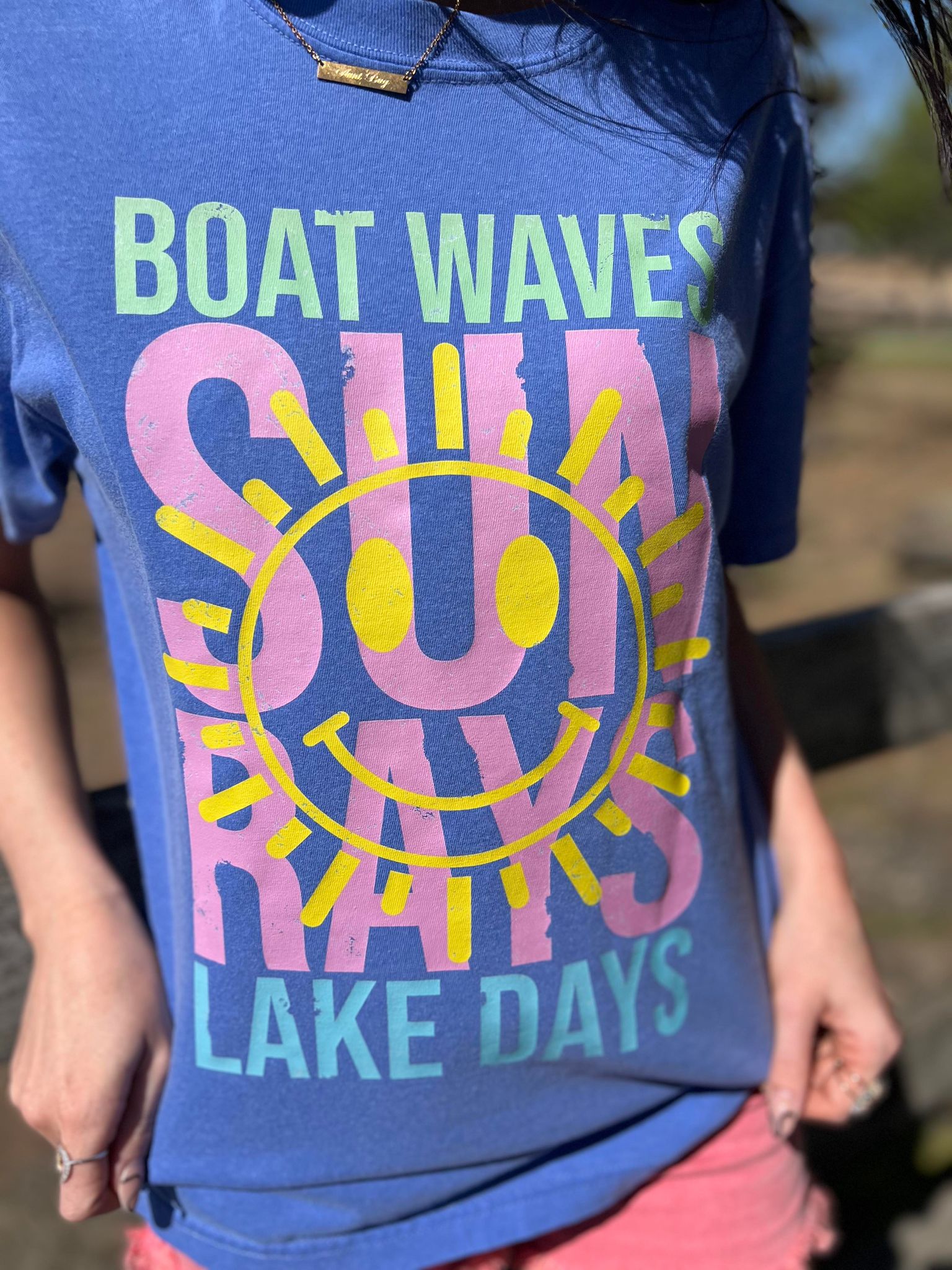 Boat Waves Sun Rays Lake Days Tee- ASK Apparel LLC