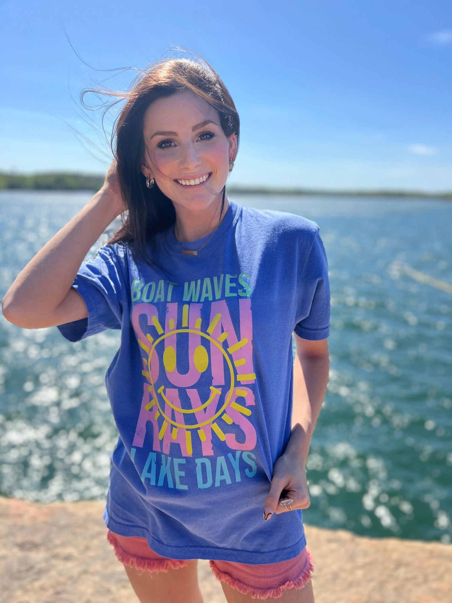 Boat Waves Sun Rays Lake Days Tee- ASK Apparel LLC