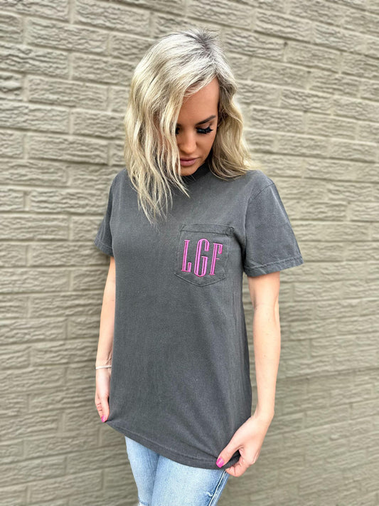 Custom Monogram Pocket Tee- ASK Apparel LLC